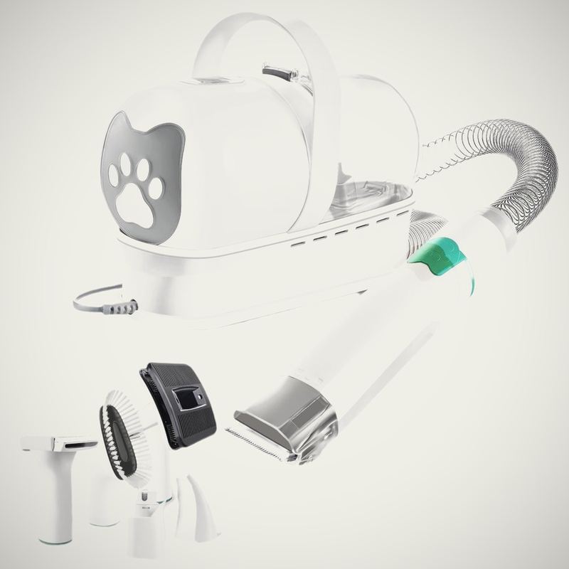 The Grooming Vacuum. The fur goes in the canister, not on your floor.